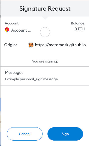 Metamask Signature