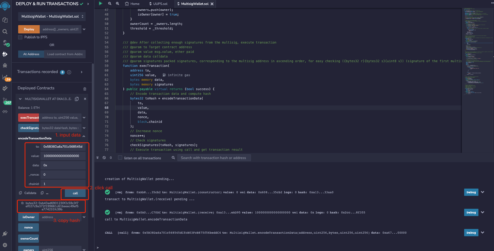 Calculate transaction hash