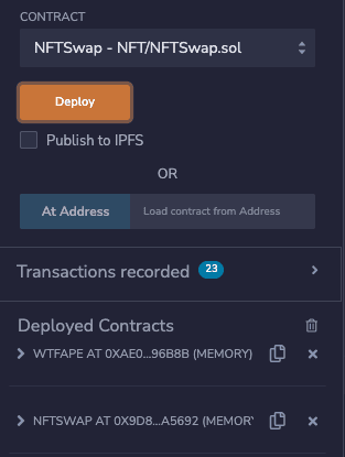 Deploying the NFTSwap contract